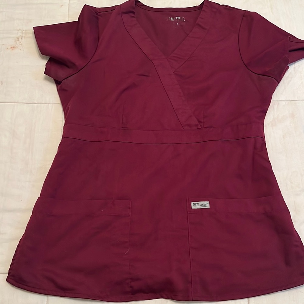 Greys Anatomy Maroon Scrub Set-Small